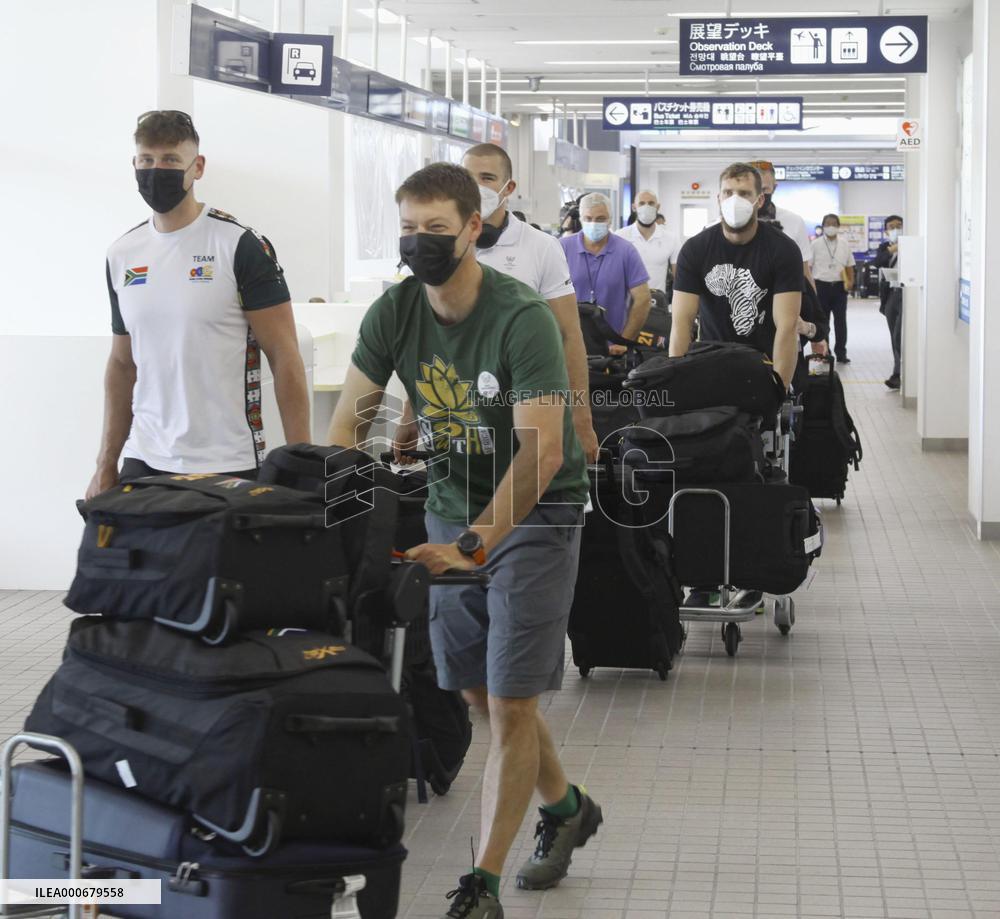 Athletes from S. Africa arrive for Tokyo Olympics
