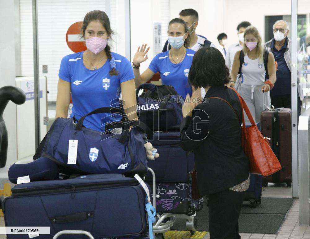 Athletes from Greece arrive for Tokyo Olympics