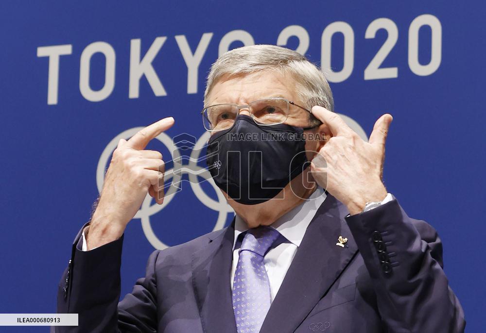IOC chief at Olympic press center