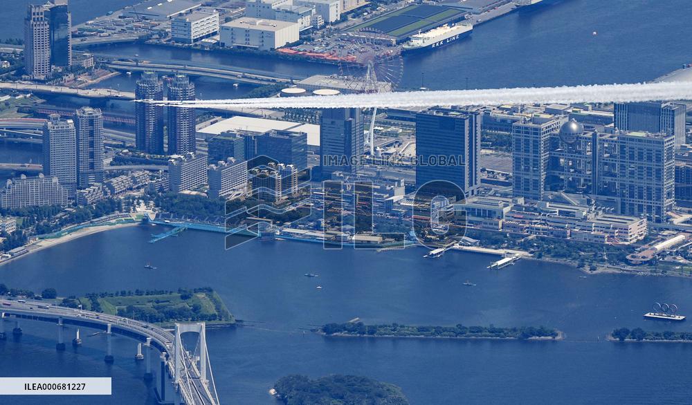 Blue Impulse rehearsal for Tokyo Olympics