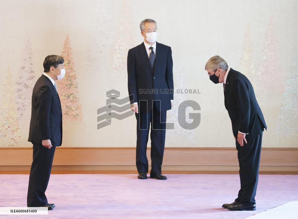 Japan Emperor Naruhito meets IOC chief Bach