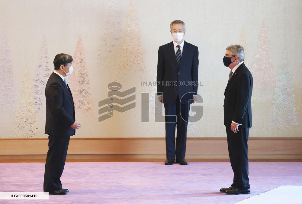 Japan Emperor Naruhito meets IOC chief Bach