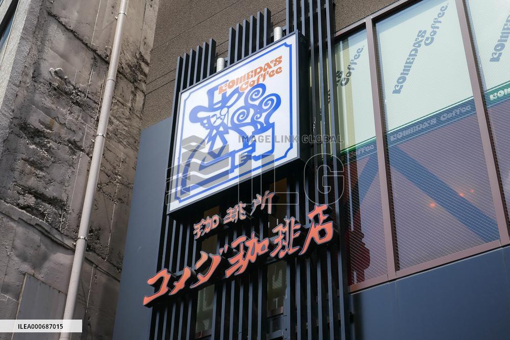 Coffee shop Komeda Coffee Shop on Dogenzaka in Shibuya.