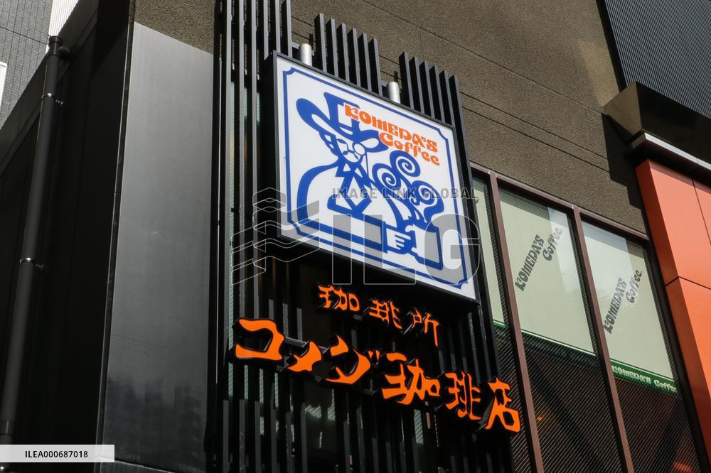 Coffee shop Komeda Coffee Shop on Dogenzaka in Shibuya.