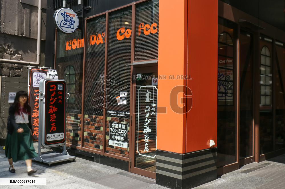 Coffee shop Komeda Coffee Shop on Dogenzaka in Shibuya.