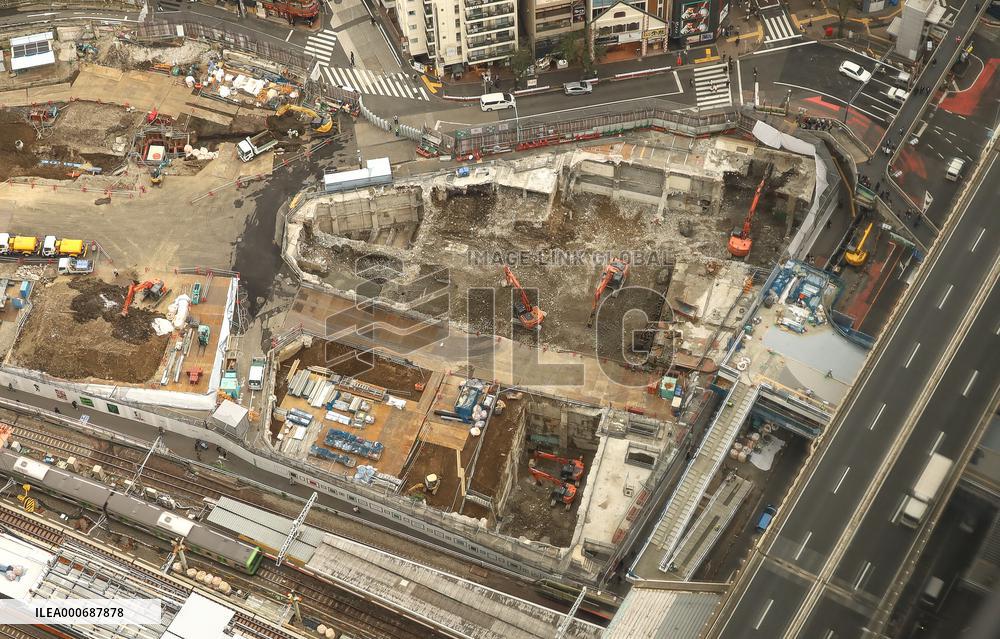 Shibuya Station Sakuragaoka Exit area under construction