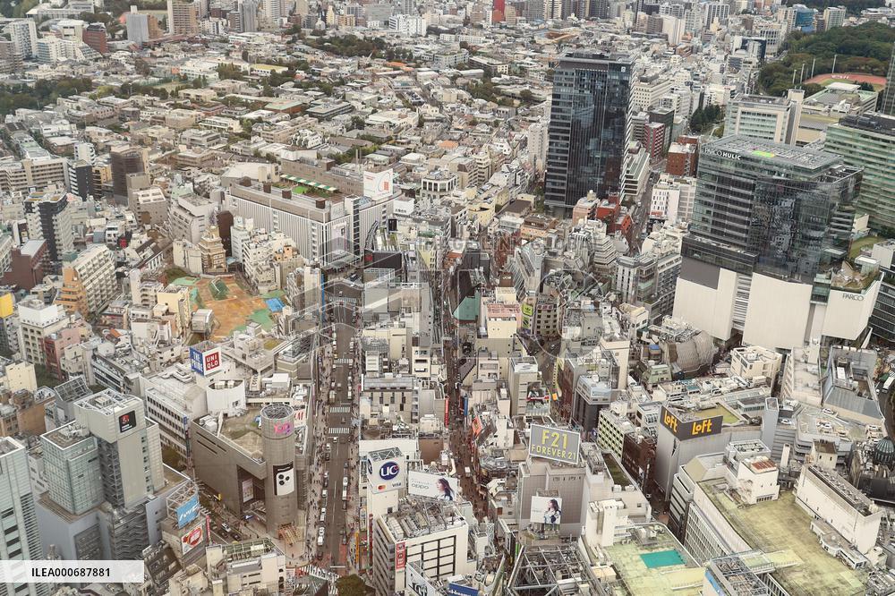 Overhead view of Shibuya Station