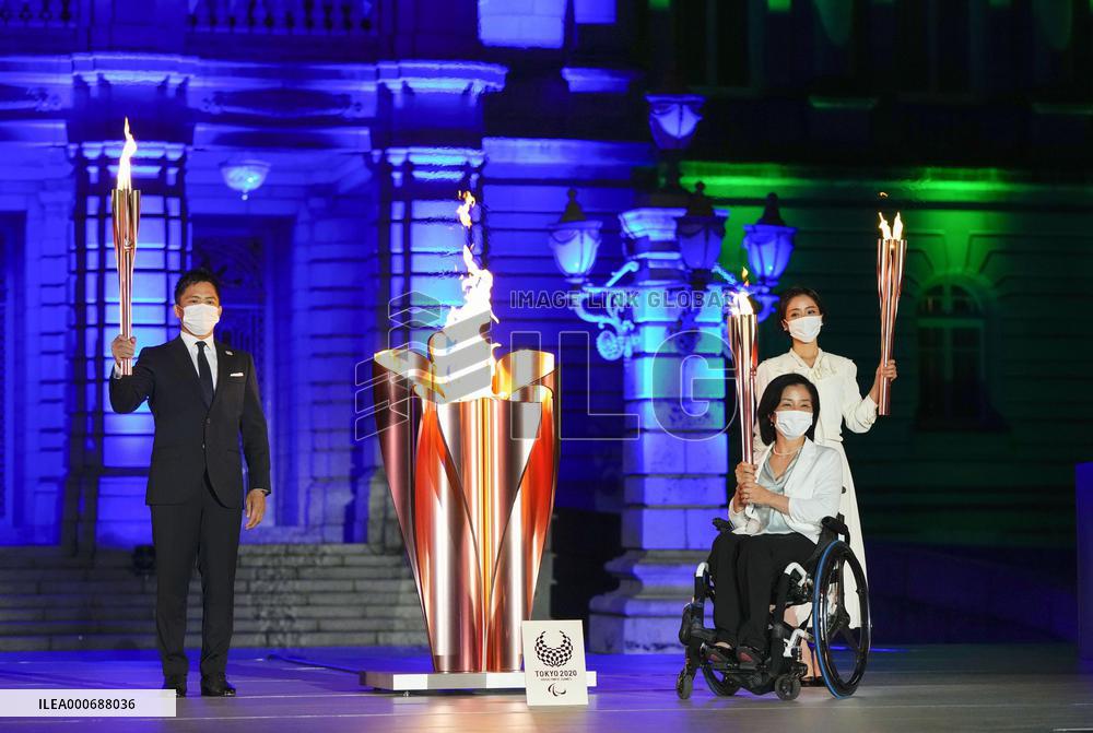 Flame-gathering ceremony for Tokyo Paralympics