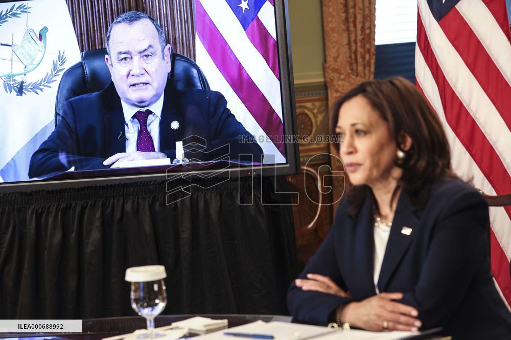 Vice President Harris holds a virtual bilateral meeting with Guatemalan President