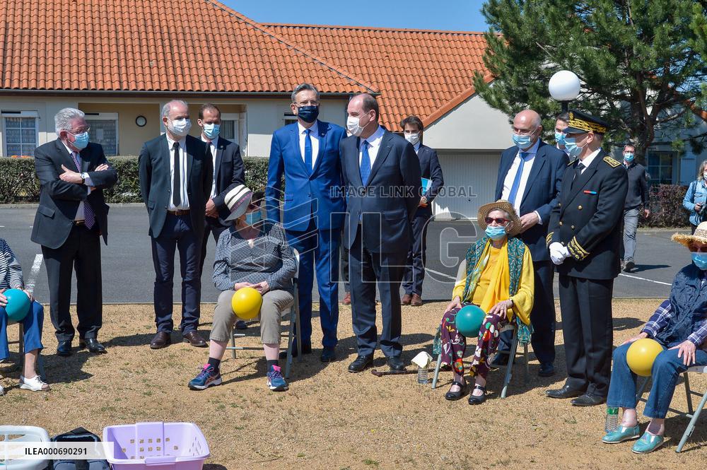 Jean Castex Visit To MARPA - Perignat Sur Allier
