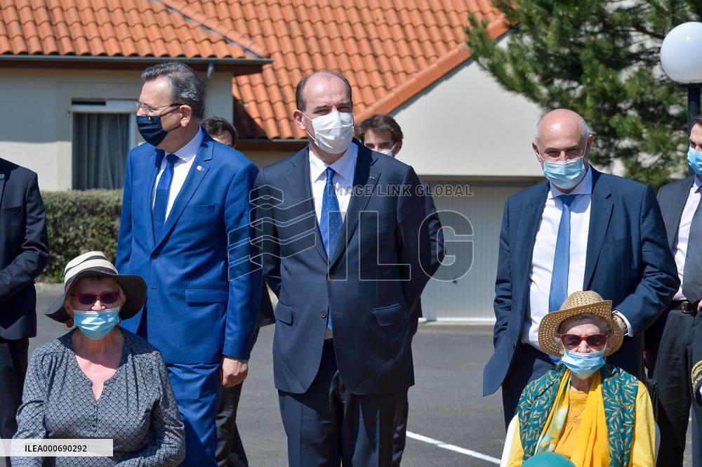 Jean Castex Visit To MARPA - Perignat Sur Allier