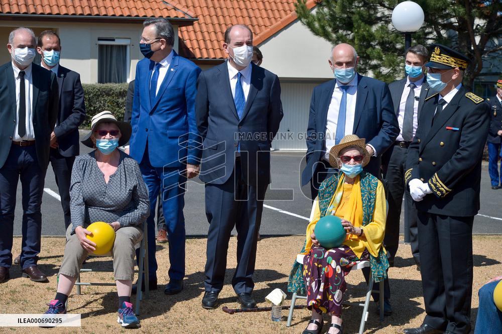 Jean Castex Visit To MARPA - Perignat Sur Allier