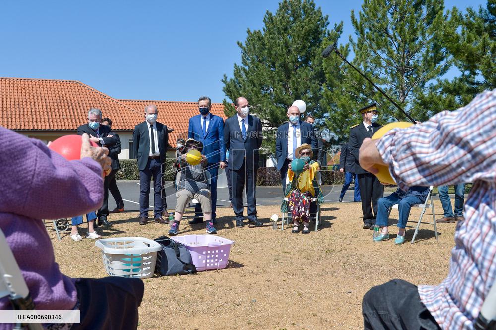 Jean Castex Visit To MARPA - Perignat Sur Allier