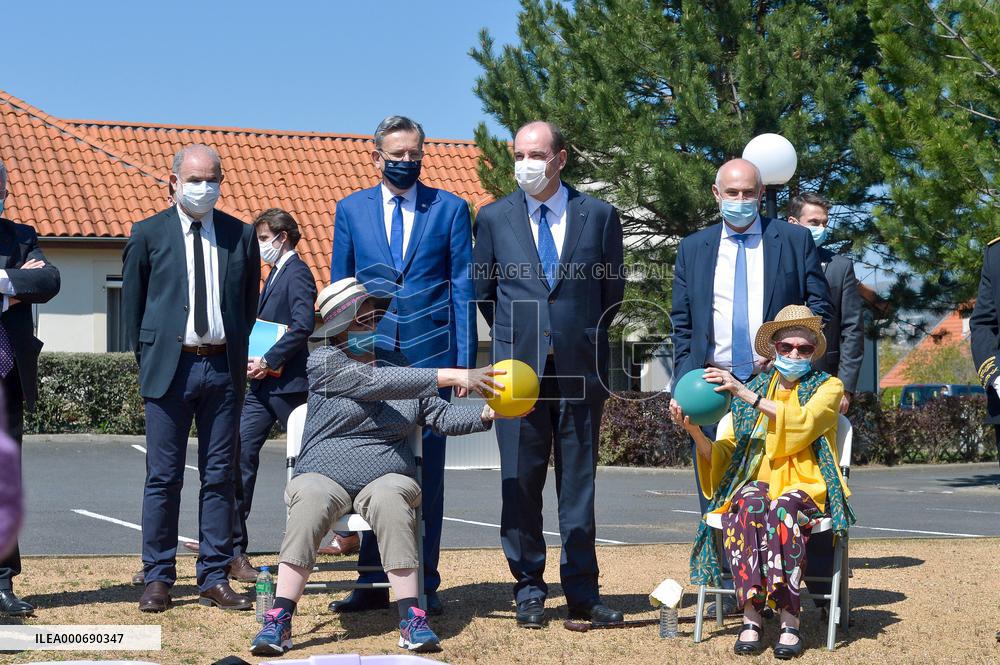 Jean Castex Visit To MARPA - Perignat Sur Allier