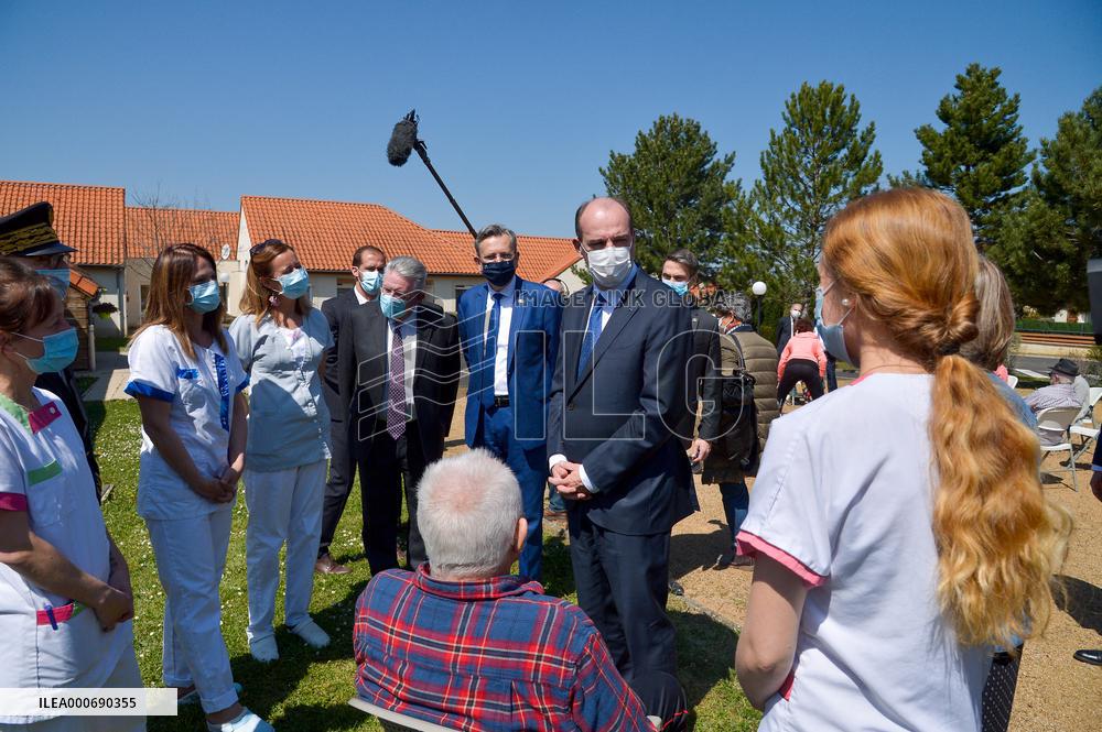 Jean Castex Visit To MARPA - Perignat Sur Allier