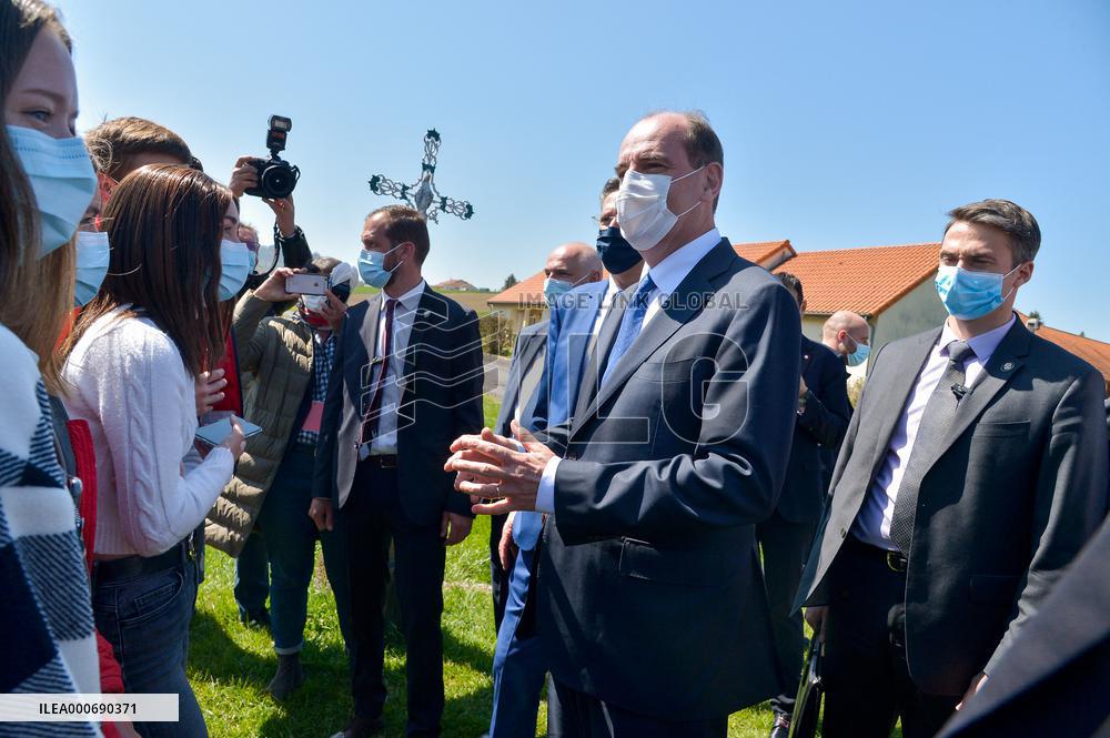 Jean Castex Visit To MARPA - Perignat Sur Allier