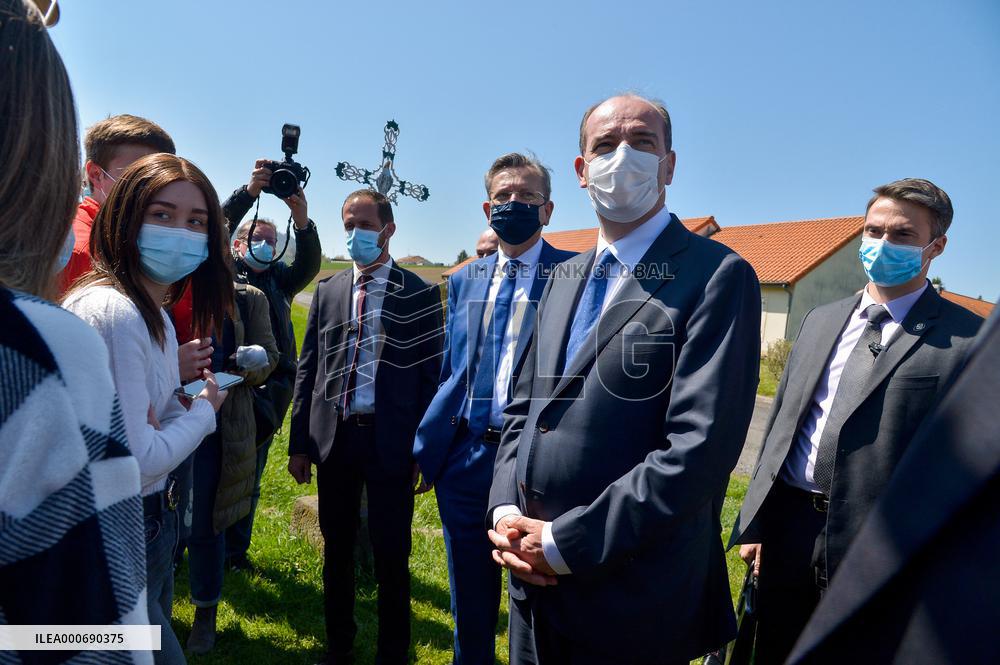 Jean Castex Visit To MARPA - Perignat Sur Allier