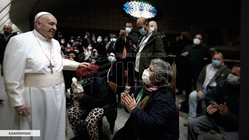 Pope spends name-day with poor receiving Covid-19 vaccine