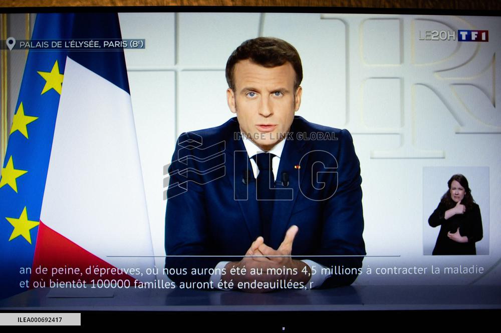 French President Emmanuel Macron TV speech - Paris