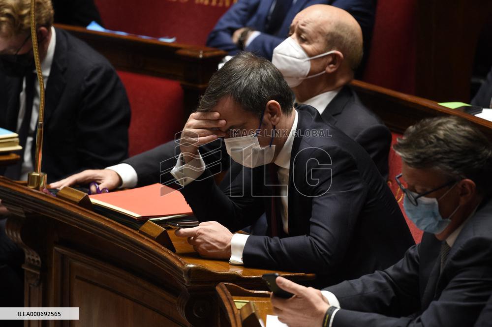 PM Castex Addresses The Parliament - Paris