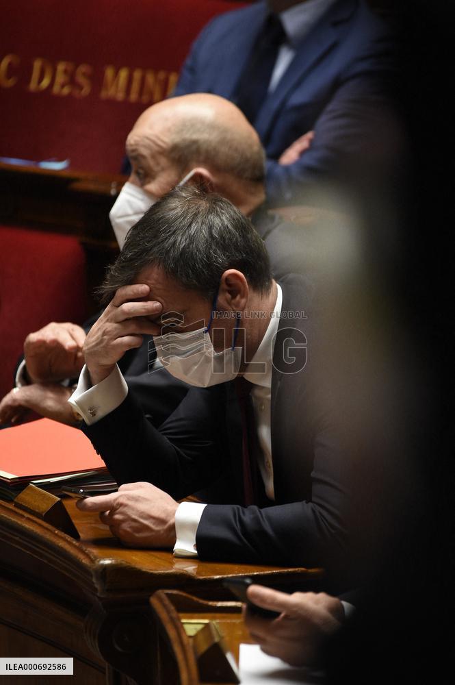PM Castex Addresses The Parliament - Paris