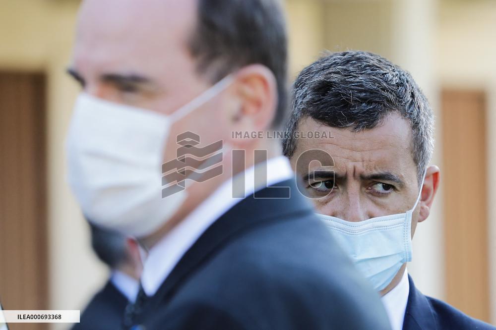 Jean Castex and Gerald Darmanin visit National Gendarmerie - Brantome