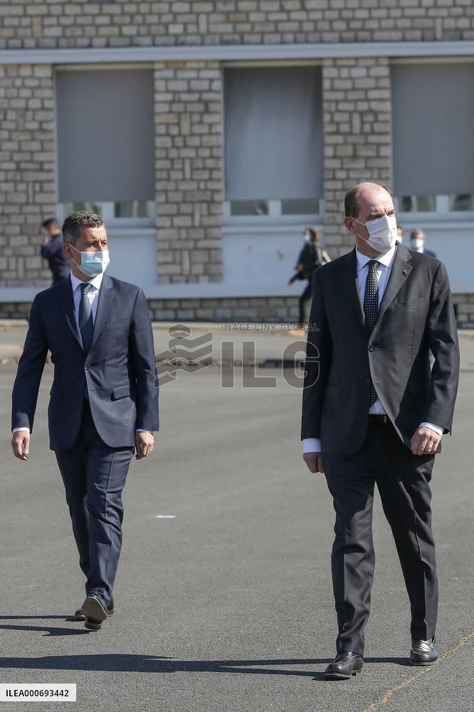 Jean Castex and Gerald Darmanin visit Training Center for CNEFG - Saint-Astier