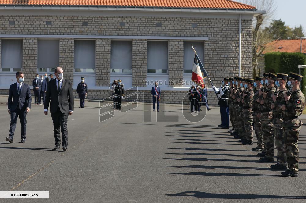 Jean Castex and Gerald Darmanin visit Training Center for CNEFG - Saint-Astier