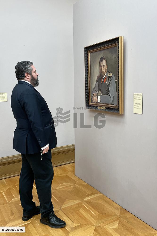 Grand Duke George Mikhailovich of Russia, and his fiancee Victoria Romanovna visit museum Tretyakov Gallery - Moscow