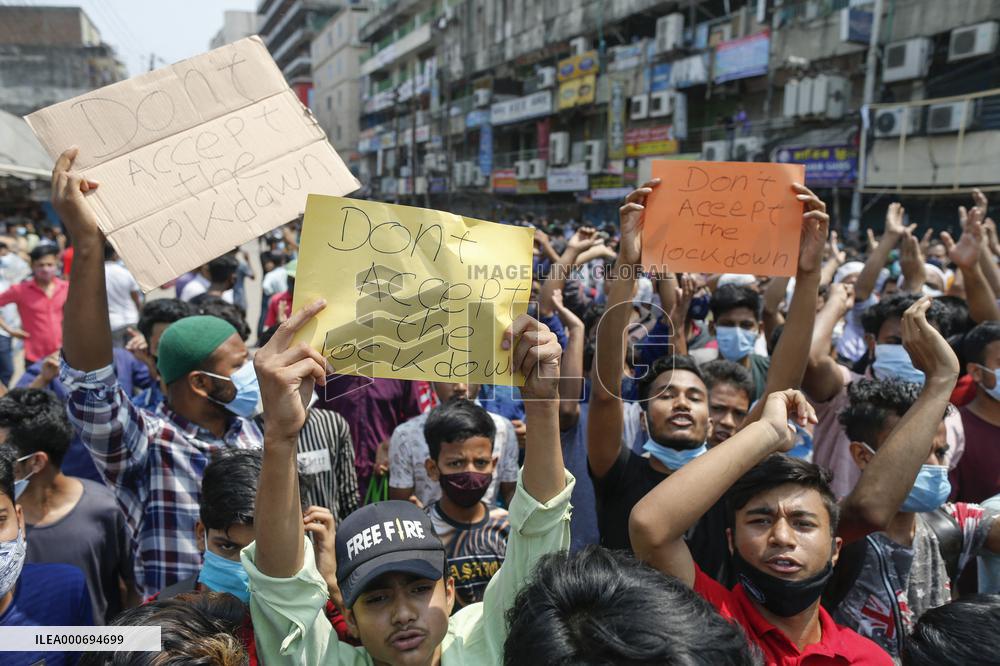 Protest against lockdown - Dhaka
