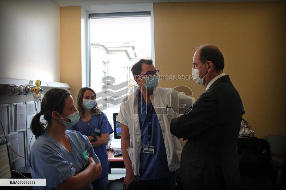 Jean Castex visits Edouard Herriot Hospital - Lyon