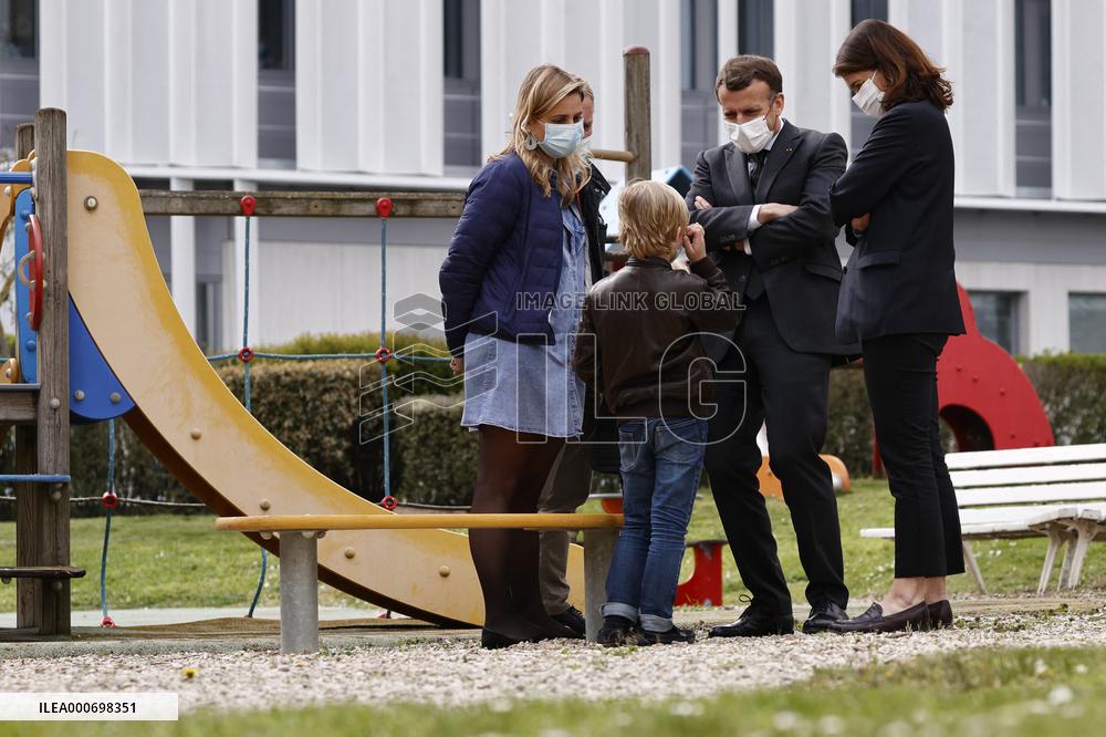 President Macron Visits Child Psychiatry Department - Reims
