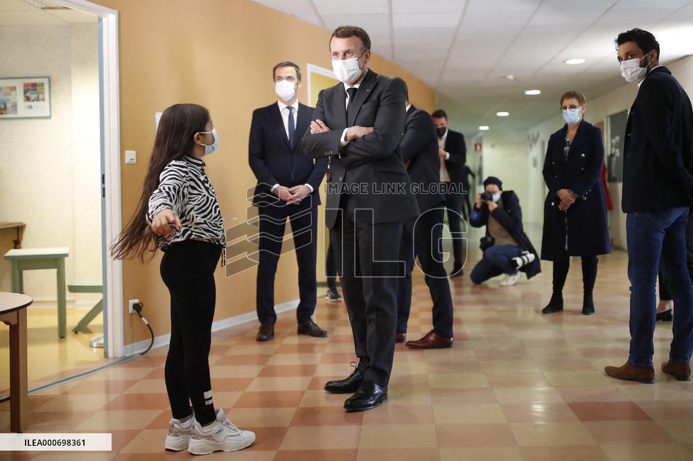 President Macron Visits Child Psychiatry Department - Reims