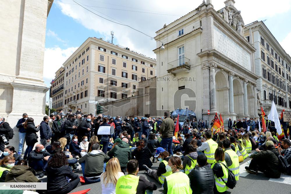 Alitalia Workers Demonstration - Rome