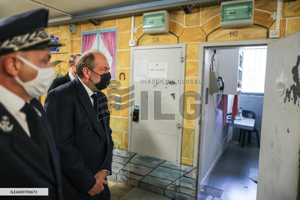 Eric Dupond-Moretti visit to Bordeaux-Gradignan penitentiary center