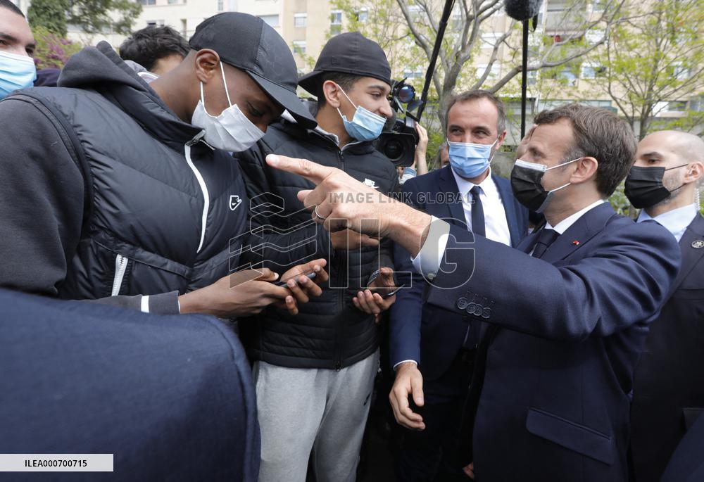 Macrons Security And Policing Focused Visit - Montpellier