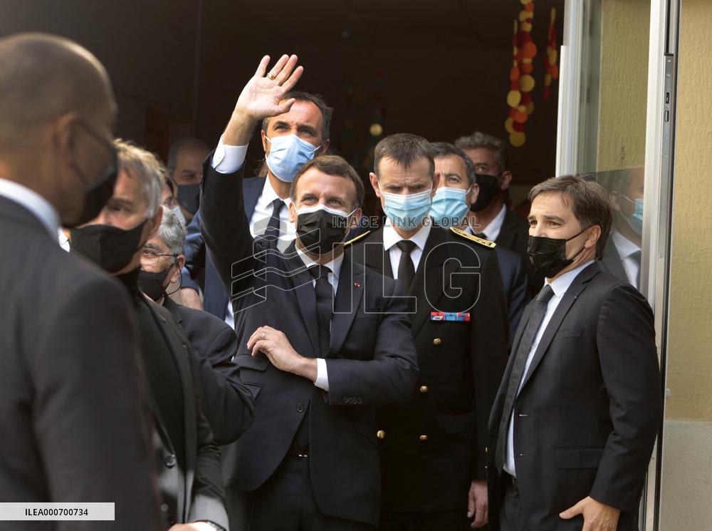 Macrons Security And Policing Focused Visit - Montpellier