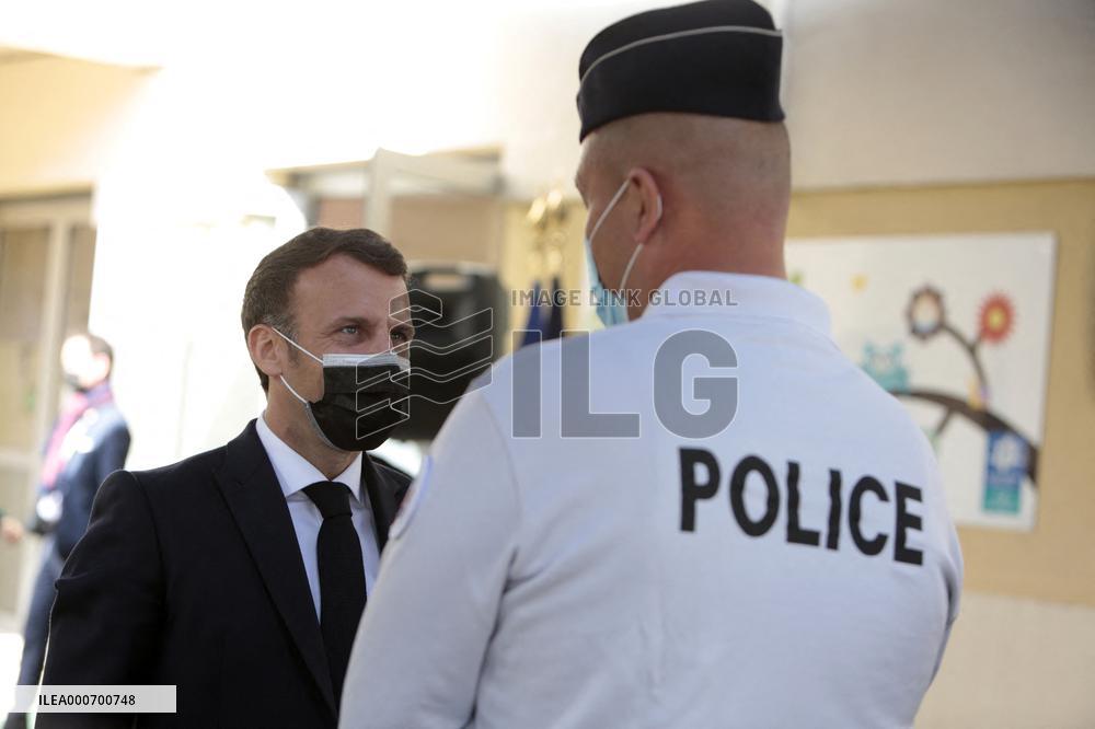 Macrons Security And Policing Focused Visit - Montpellier