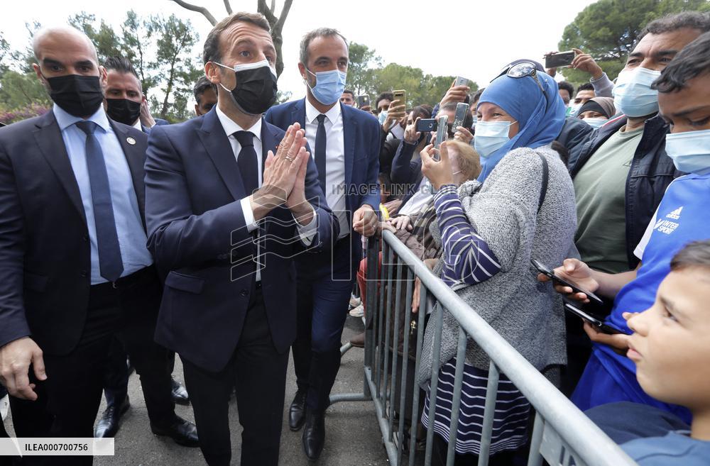 Macrons Security And Policing Focused Visit - Montpellier