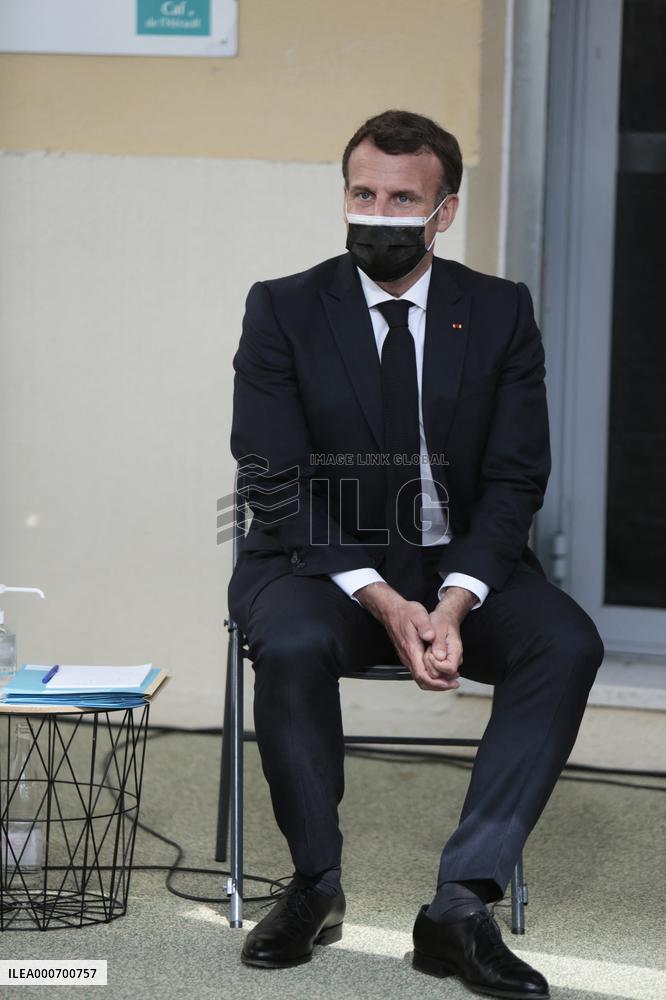 Macrons Security And Policing Focused Visit - Montpellier