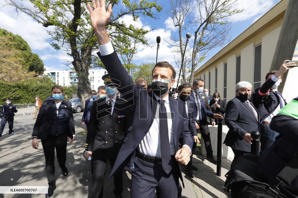 Macrons Security And Policing Focused Visit - Montpellier