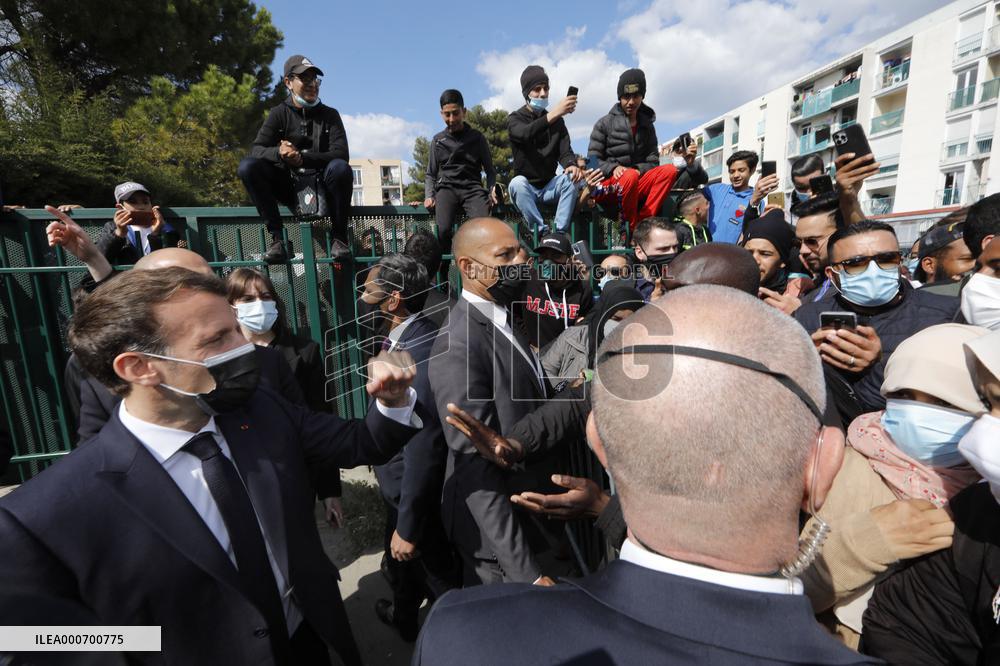 Macrons Security And Policing Focused Visit - Montpellier