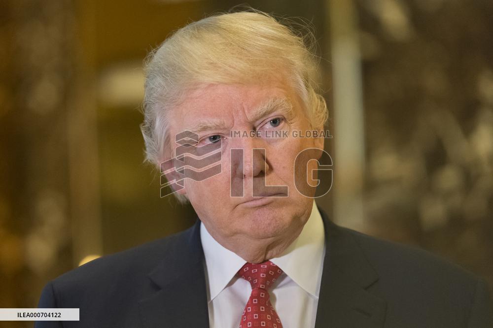 President-elect Trump at Trump Tower and LVHM's Alexandre and Bernard Arnault speak with the press