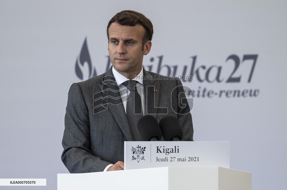Macron Visits Genocide Memorial - Kigali