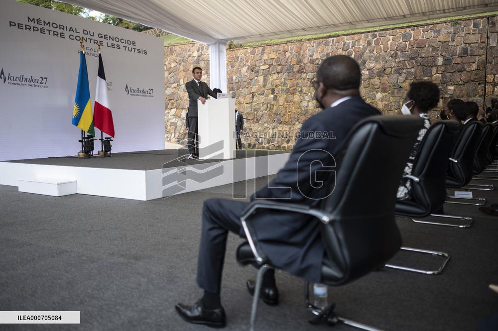 Macron Visits Genocide Memorial - Kigali