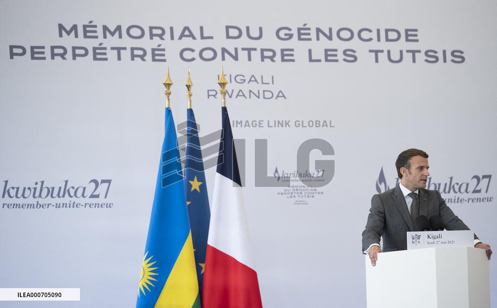 Macron Visits Genocide Memorial - Kigali
