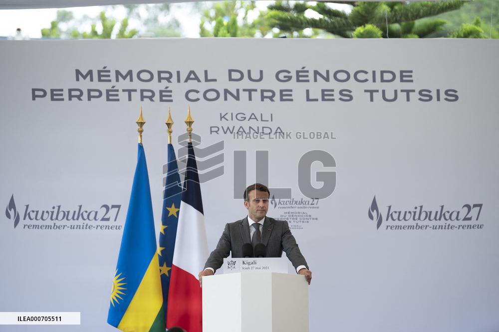 Macron Visits Genocide Memorial - Kigali