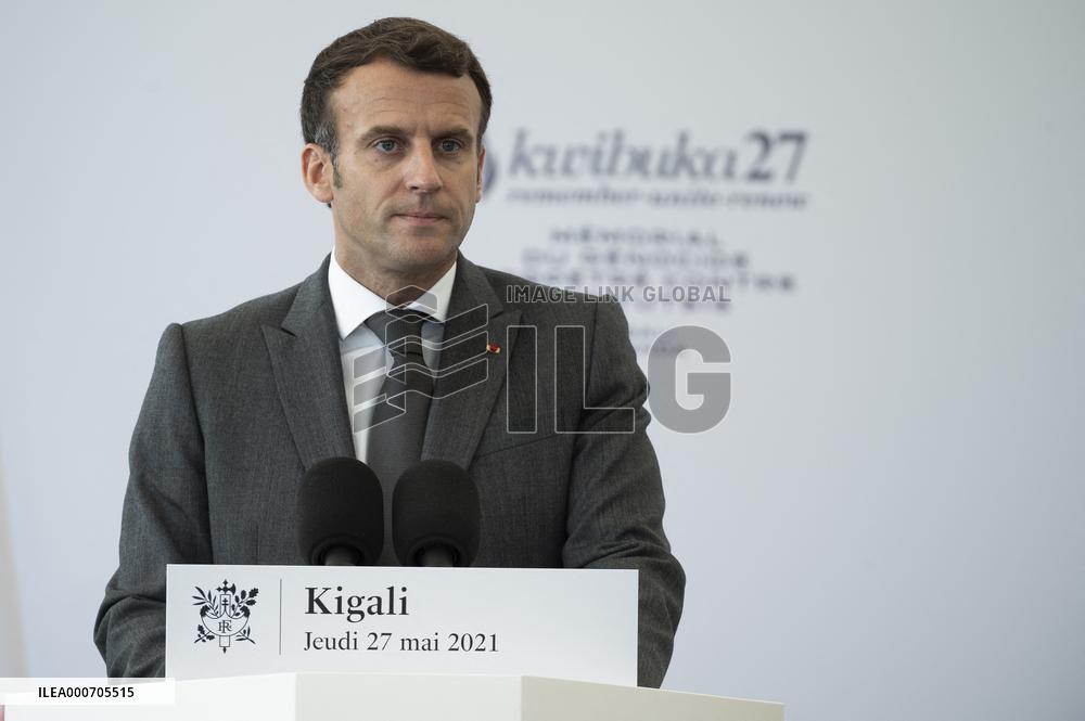 Macron Visits Genocide Memorial - Kigali