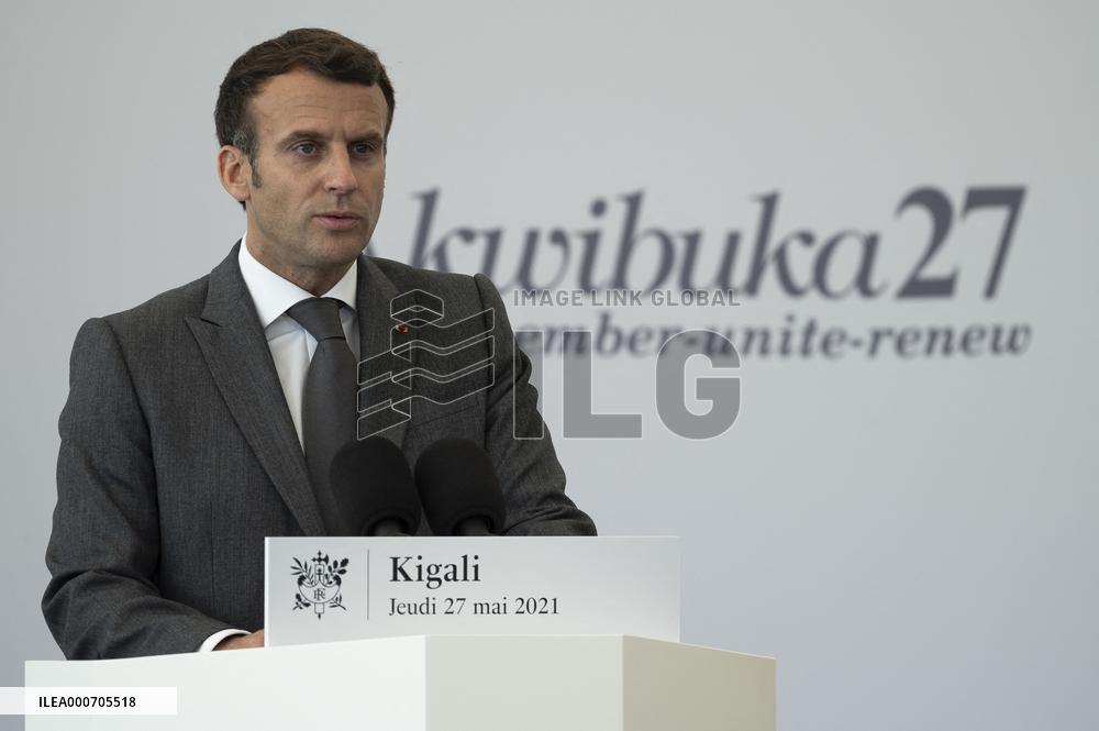 Macron Visits Genocide Memorial - Kigali