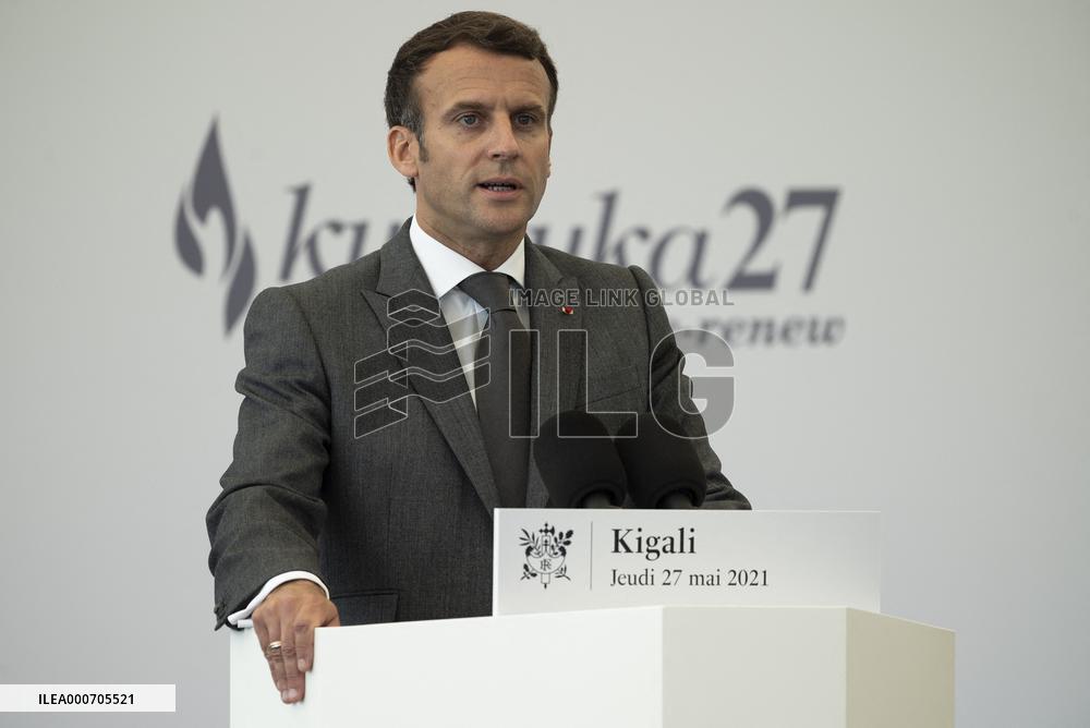 Macron Visits Genocide Memorial - Kigali